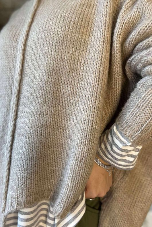 Inside Out Oversized Grunge Knit Oatmeal